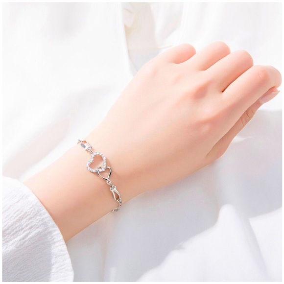 Copper Bracelet Heart Crystal Zircon Bracelet For Woman - Picture 1 of 6